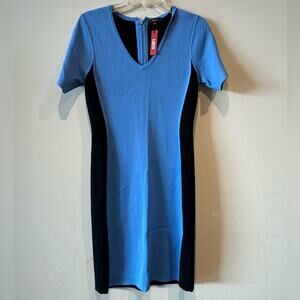 Paul Smith Black NWT V-neck blue/ black shirt sleeve dress size medium